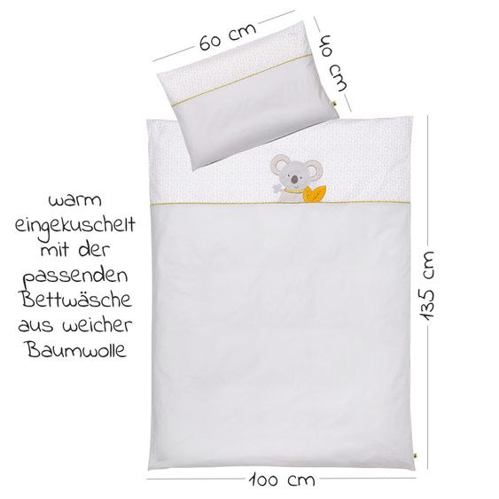 Babyartikel.de 8-tlg. Bett-Set für Kinderbett 140x70 cm / Steppbett +Bettwäsche +Nestchenschlange +Spannbetttuch +Betteinlage Australia