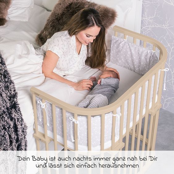 Babybay Beistellbett Boxspring - Beige lackiert