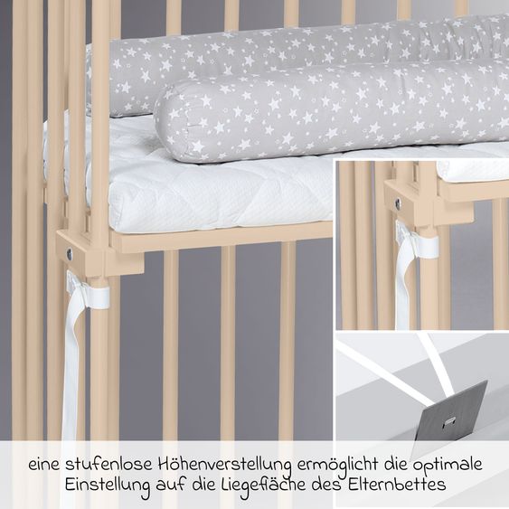 Babybay Beistellbett Boxspring - Beige lackiert