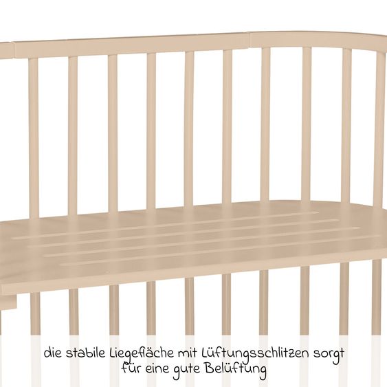 Babybay Beistellbett Boxspring - Beige lackiert