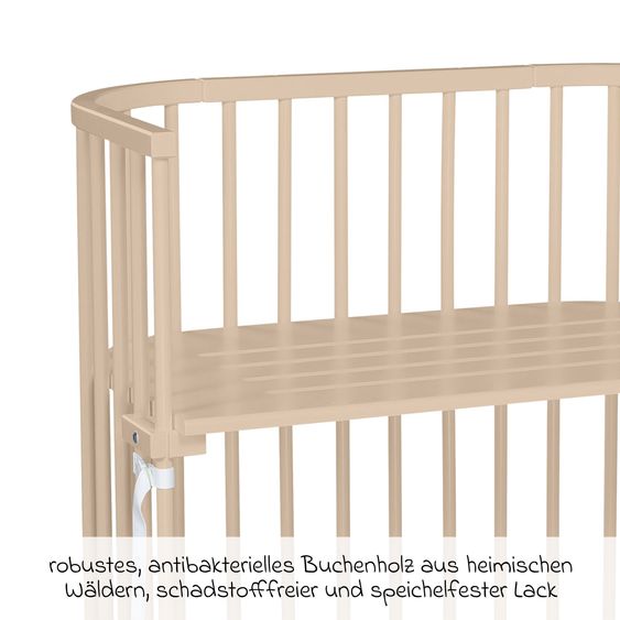 Babybay Beistellbett Boxspring - Beige lackiert