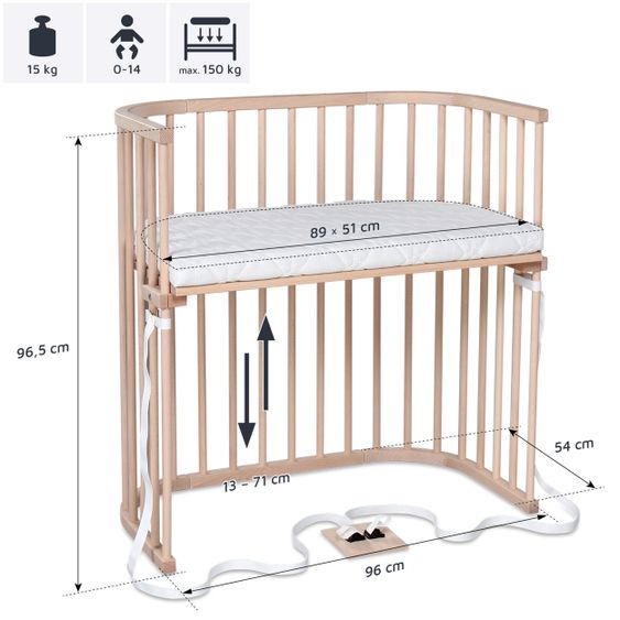 Babybay Beistellbett Boxspring - Natur unbehandelt