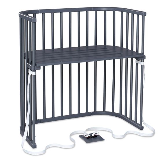 Babybay Beistellbett Boxspring - Schiefergrau lackiert