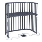 Beistellbett Boxspring - Schiefergrau lackiert