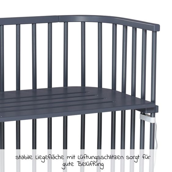 Babybay Beistellbett Boxspring - Schiefergrau lackiert
