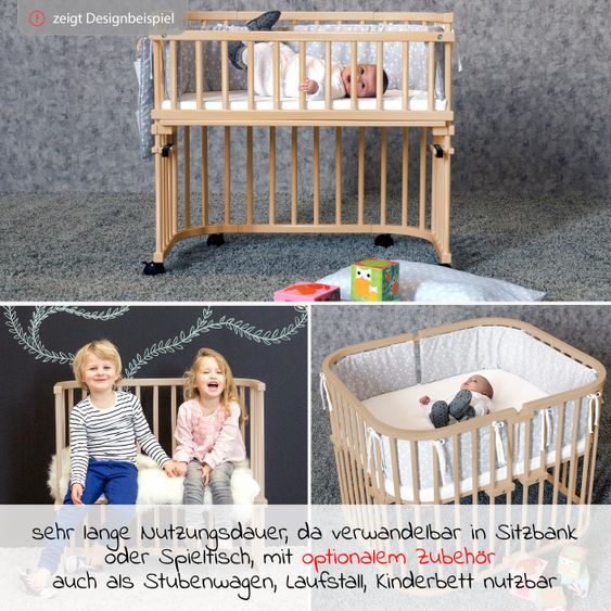 Babybay Beistellbett Boxspring - Schiefergrau lackiert