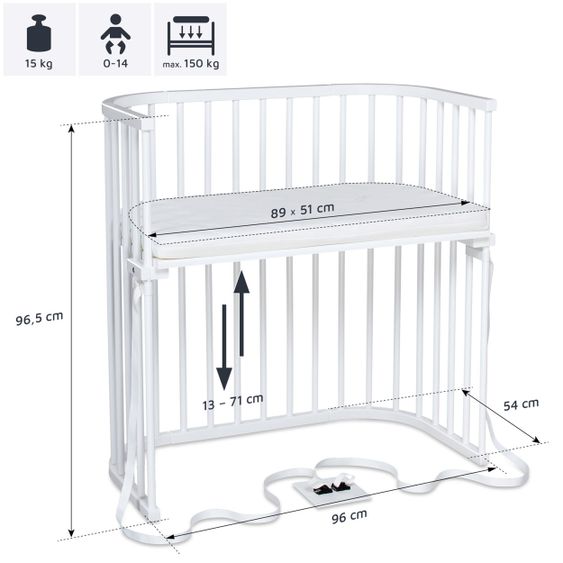 Babybay Beistellbett Boxspring - Weiß lackiert