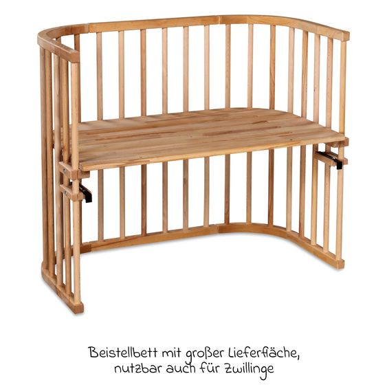 Babybay Beistellbett Maxi extra Groß - auch für Zwillinge - Kernbuche geölt