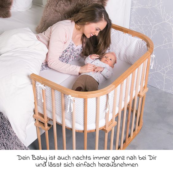 Babybay Beistellbett Maxi extra Groß - auch für Zwillinge - Kernbuche geölt