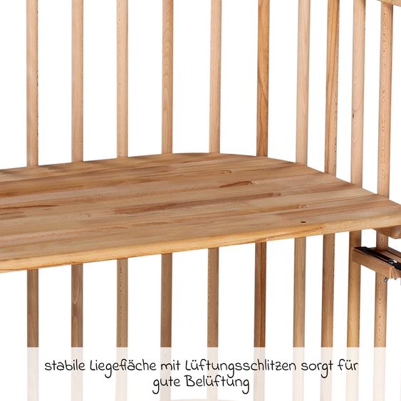 Babybay Beistellbett Maxi extra Groß - auch für Zwillinge - Kernbuche geölt