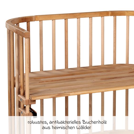 Babybay Beistellbett Maxi extra Groß - auch für Zwillinge - Kernbuche geölt