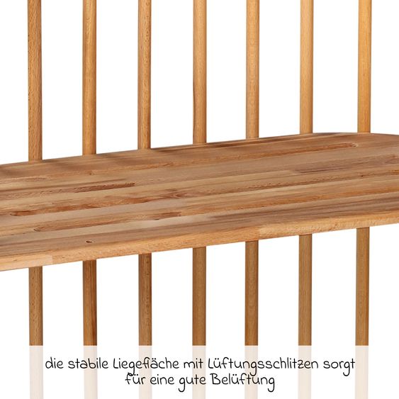 Babybay Beistellbett Maxi extra Groß - auch für Zwillinge - Natur lackiert