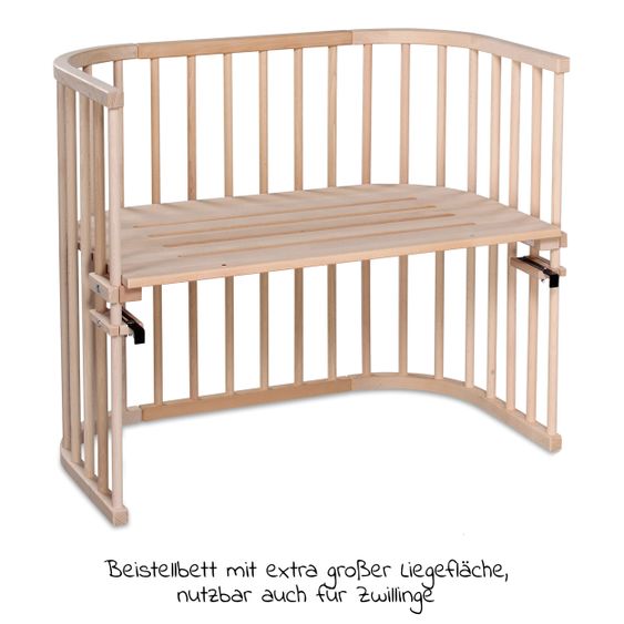 Babybay Beistellbett Maxi extra Groß - auch für Zwillinge - Natur unbehandelt