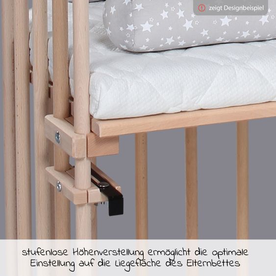 Babybay Beistellbett Maxi extra Groß - auch für Zwillinge - Natur unbehandelt