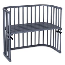 Beistellbett Maxi extra Groß - auch für Zwillinge - Schiefergrau lackiert