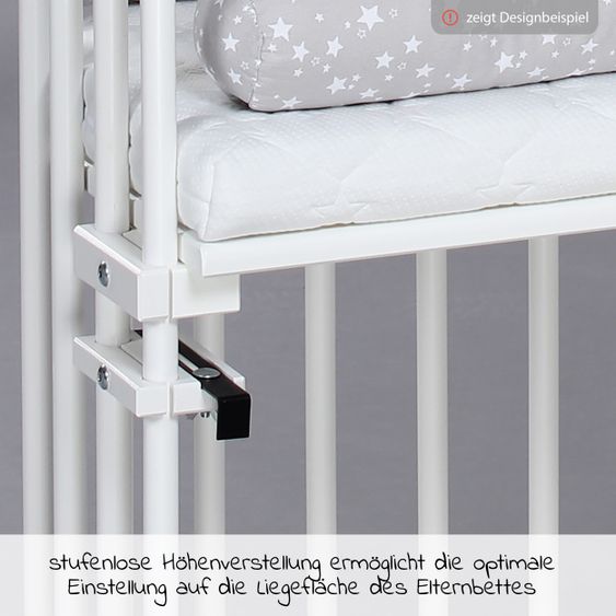 Babybay Beistellbett Maxi extra Groß - auch für Zwillinge - Weiß lackiert