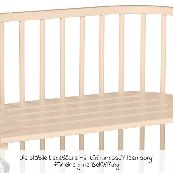 Babybay Beistellbett Original - Beige lackiert