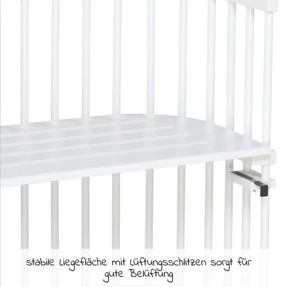 Babybay Original co-sleeper incl. free Classic Soft mattress - white lacquered