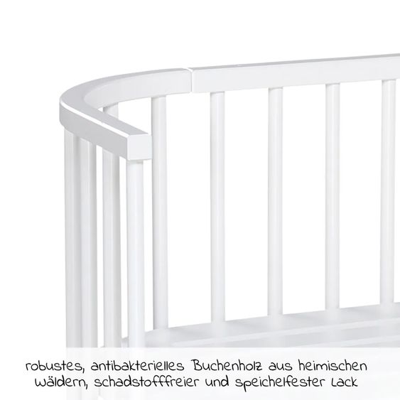 Babybay Original co-sleeper incl. free Classic Soft mattress - white lacquered