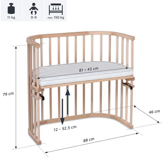 Babybay Beistellbett Original - Natur unbehandelt