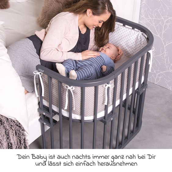 Babybay Beistellbett Original - Schiefergrau lackiert