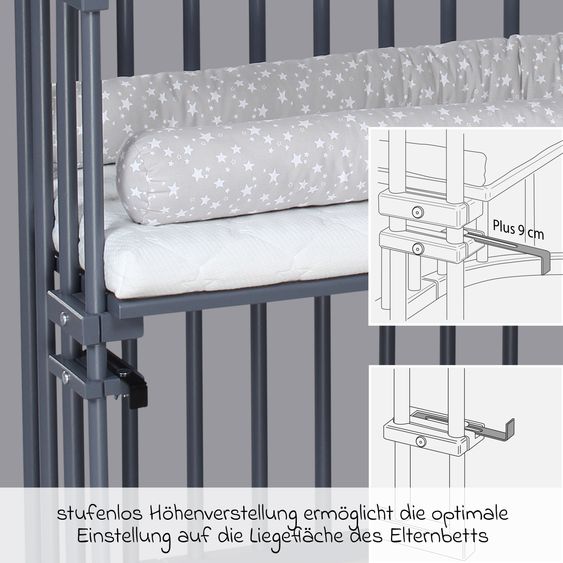 Babybay Beistellbett Original - Schiefergrau lackiert