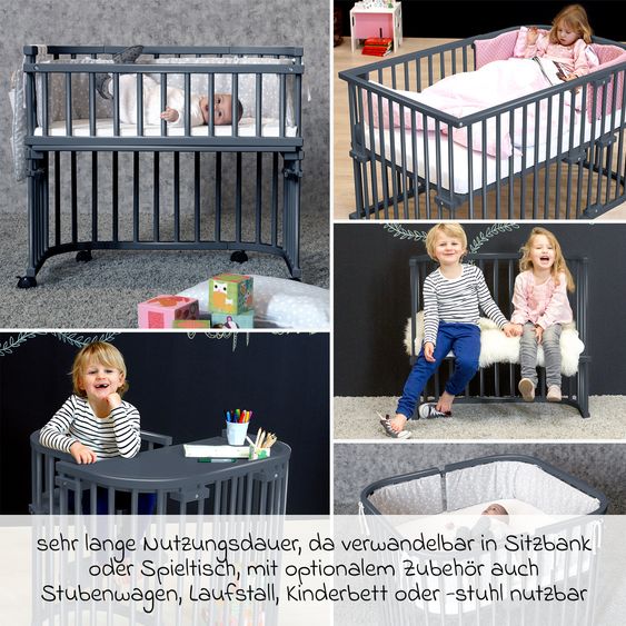 Babybay Beistellbett Original - Schiefergrau lackiert