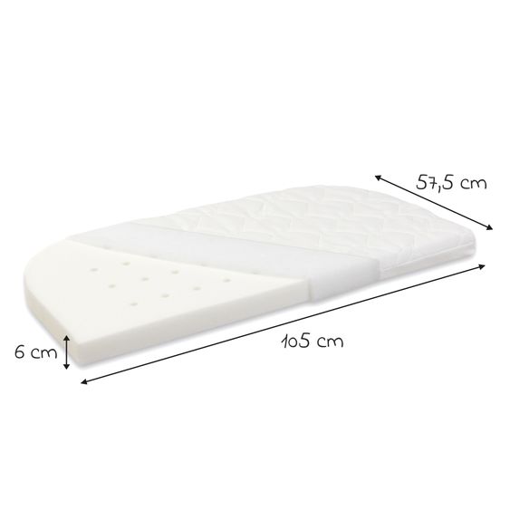 Babybay Matelas Classic Fresh pour Lit Cododo Boxspring XXL - Blanc
