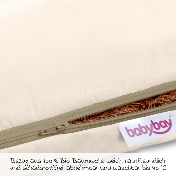 Babybay Matratze Pure Natural Organic für Beistellbett Original - Weiß
