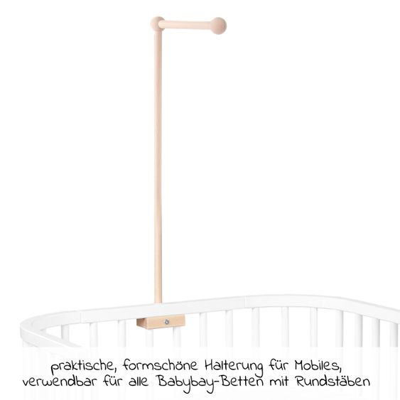 Babybay Mobile holder for all models with round bars - natural untreated