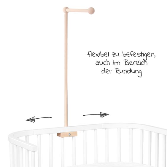 Babybay Mobile holder for all models with round bars - natural untreated