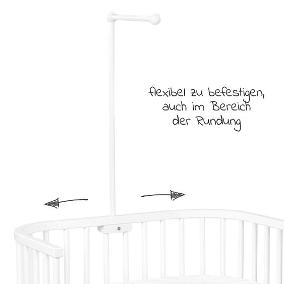 Babybay Supporto mobile per tutti i modelli con barre rotonde - verniciato bianco