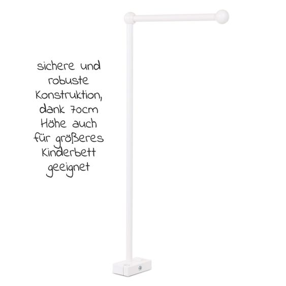 Babybay Mobile holder for all models with round bars - painted white