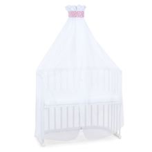 Zanzariera e baldacchino per tutti i letti a castello fino a 96 cm di lunghezza - Stars Berry - Bianco