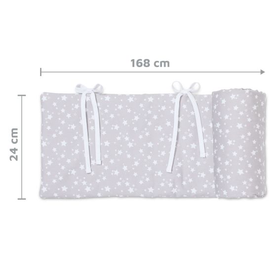 Babybay Nestchen aus Piqué für Beistellbett Maxi, Boxspring, Comfort, Comfort Plus - Sterne Weiß - Perlgrau