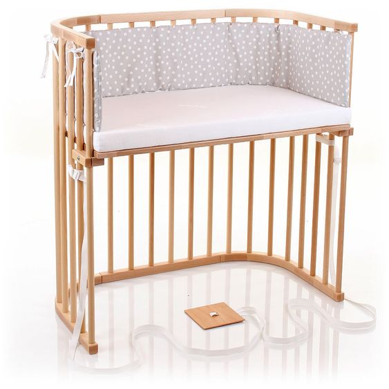 Babybay Nestchen Perlgrau für Beistellbett Maxi & Boxspring - Punkte Weiß