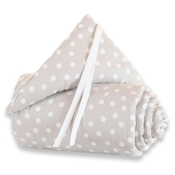 Babybay Nestchen Perlgrau für Beistellbett Original - Punkte Weiß