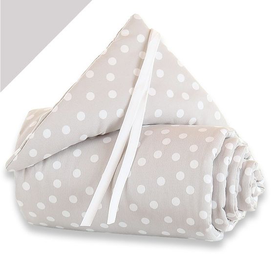 Babybay Nestchen Perlgrau für Beistellbett Original - Punkte Weiß