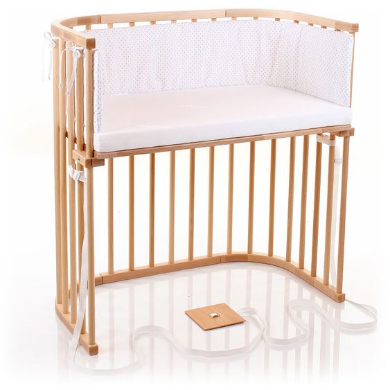 Babybay Nestchen Weiß für Beistellbett Maxi & Boxspring - Punkte Perlgrau