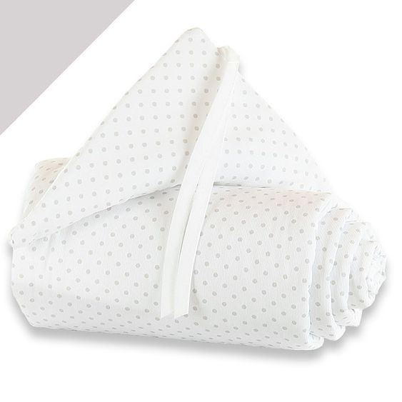Babybay Nestchen Weiß für Beistellbett Original - Punkte Perlgrau