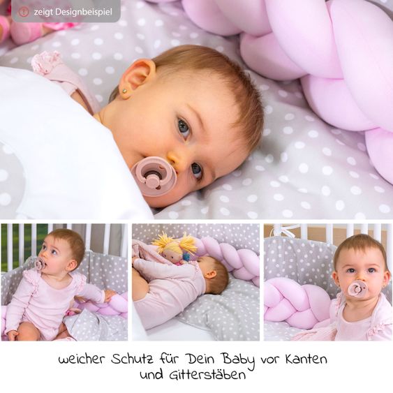 Babybay Nestchenschlange geflochten für alle Babybay Beistellbetten 180 cm - Beige