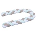 Serpente del nido intrecciato per tutti i lettini Babybay 180 cm - Bianco - Beige - Aqua