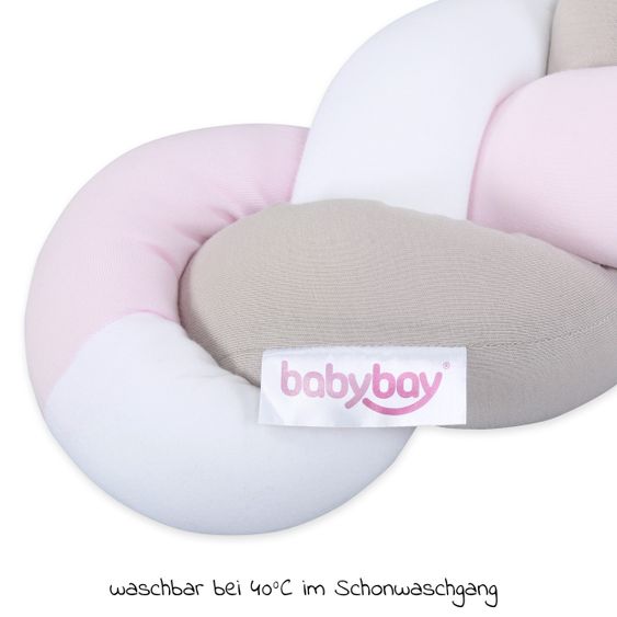 Babybay Serpente intrecciato per culle 200 cm - Bianco - Beige - Rosé