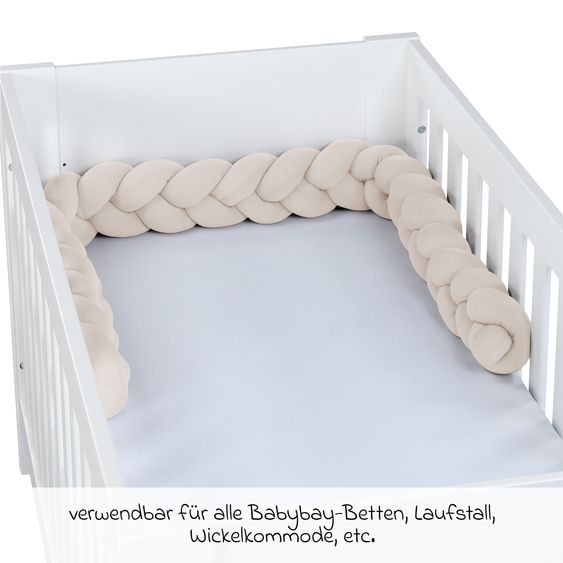 Babybay Nido serpente intrecciato per culle 200 cm - crema