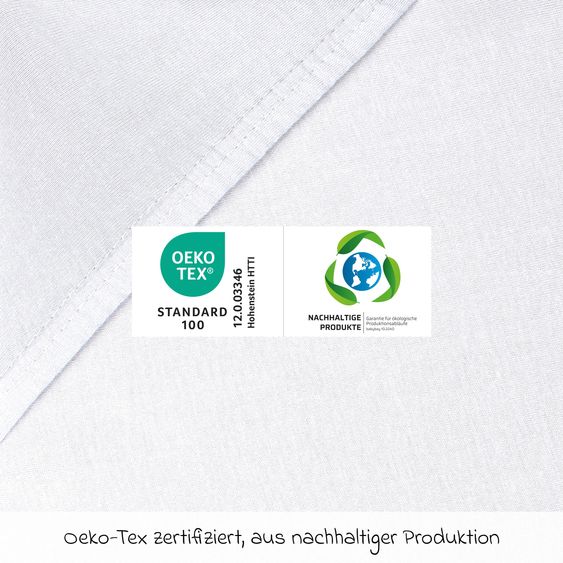 Babybay Fitted sheet 2-pack deluxe made of jersey for co-sleeper Maxi, Midi, Boxspring, Comfort, Comfort Plus 89 x 50 cm - White