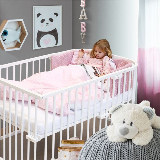 Babybay Lenzuolo in jersey con membrana per materassi del kit di trasformazione in lettino - bianco