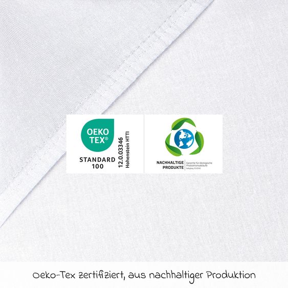 Babybay Spannbetttuch aus Jersey Organic Cotton für Kinderbettumbausatz Matratzen - Weiß