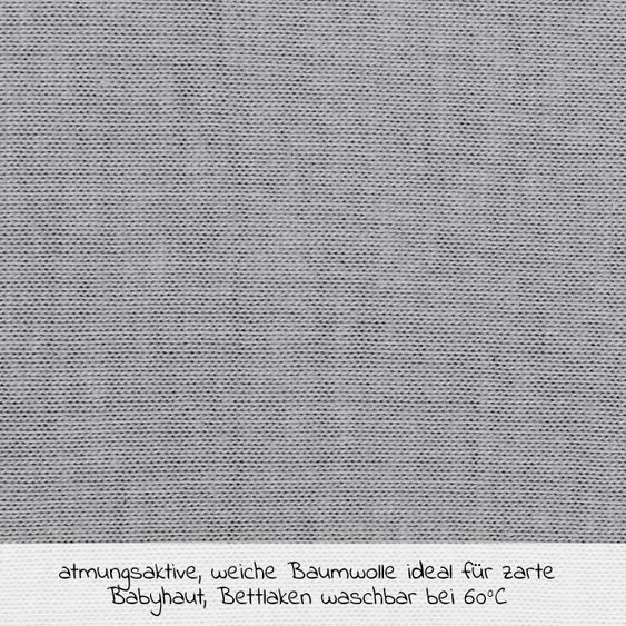 Babybay Spannbetttuch Deluxe aus Jersey für Beistellbett Original 43 x 81 cm - Grau