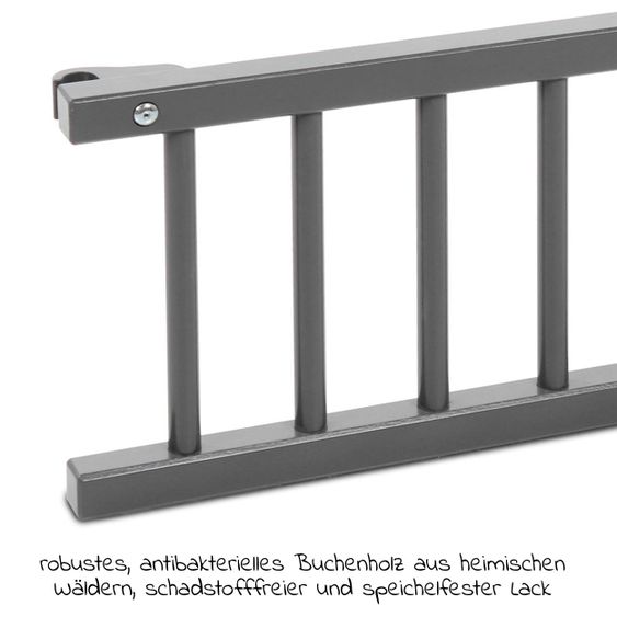 Babybay Verschlussgitter für Beistellbett Maxi & Boxspring - Schiefergrau lackiert