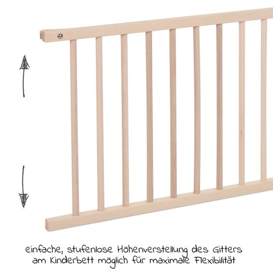 Babybay Verschlussgitter für Boxspringbett XXL - Kinderbettnutzung - Natur unbehandelt